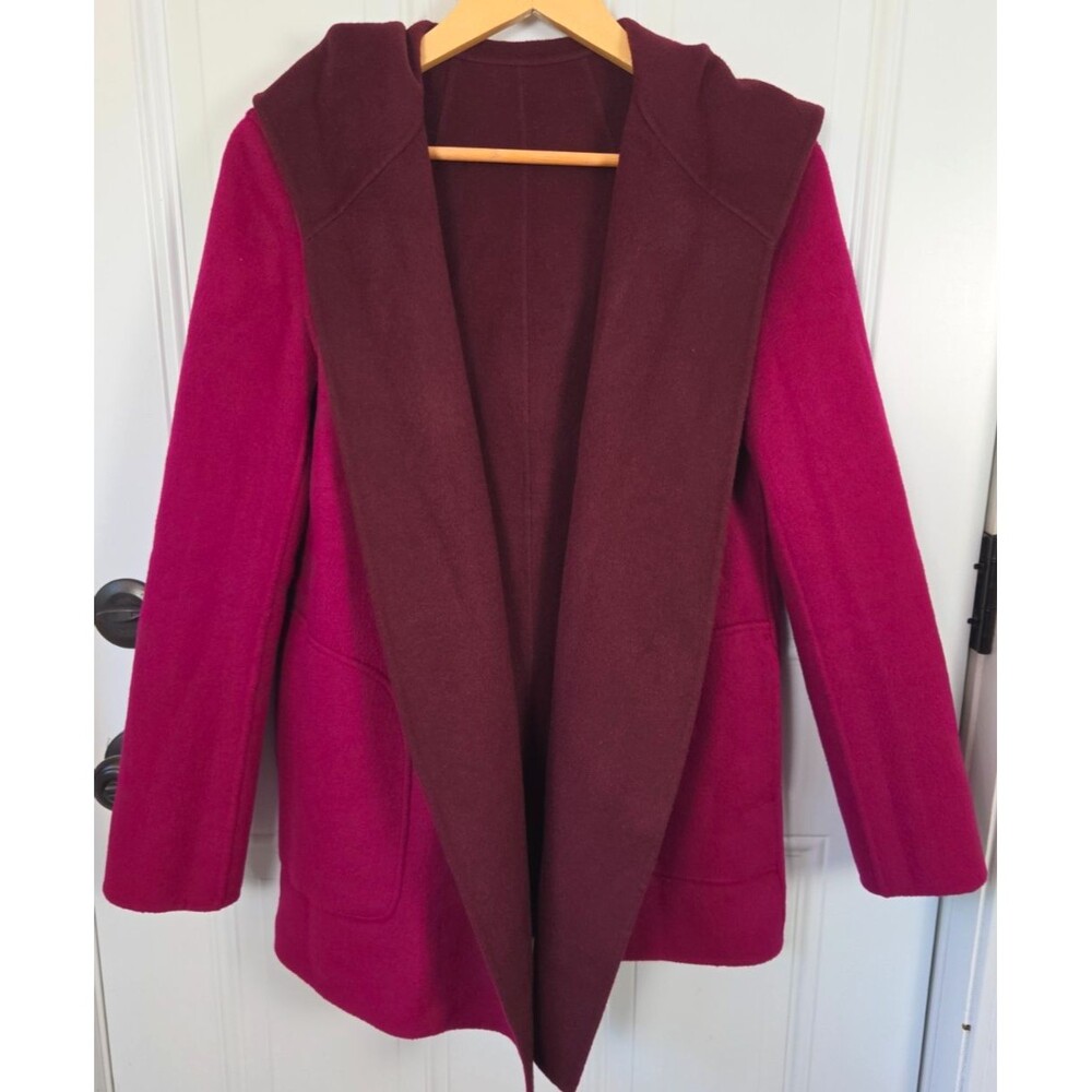 Theory Womens Wool Clairene Double Face Coat Size S Reversable